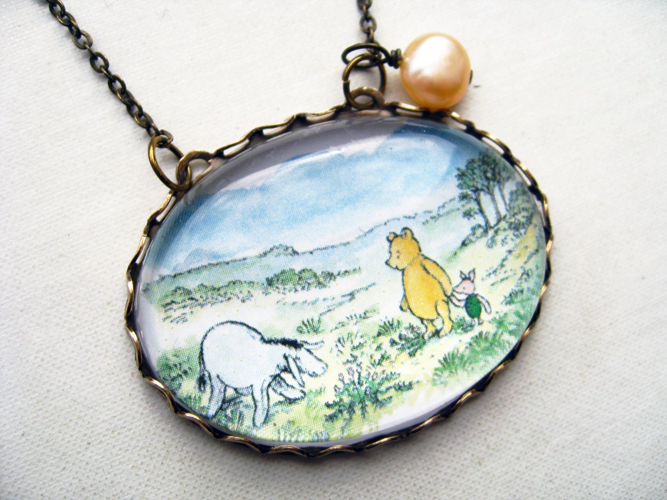 Winnie the Pooh with Eeyore Necklace