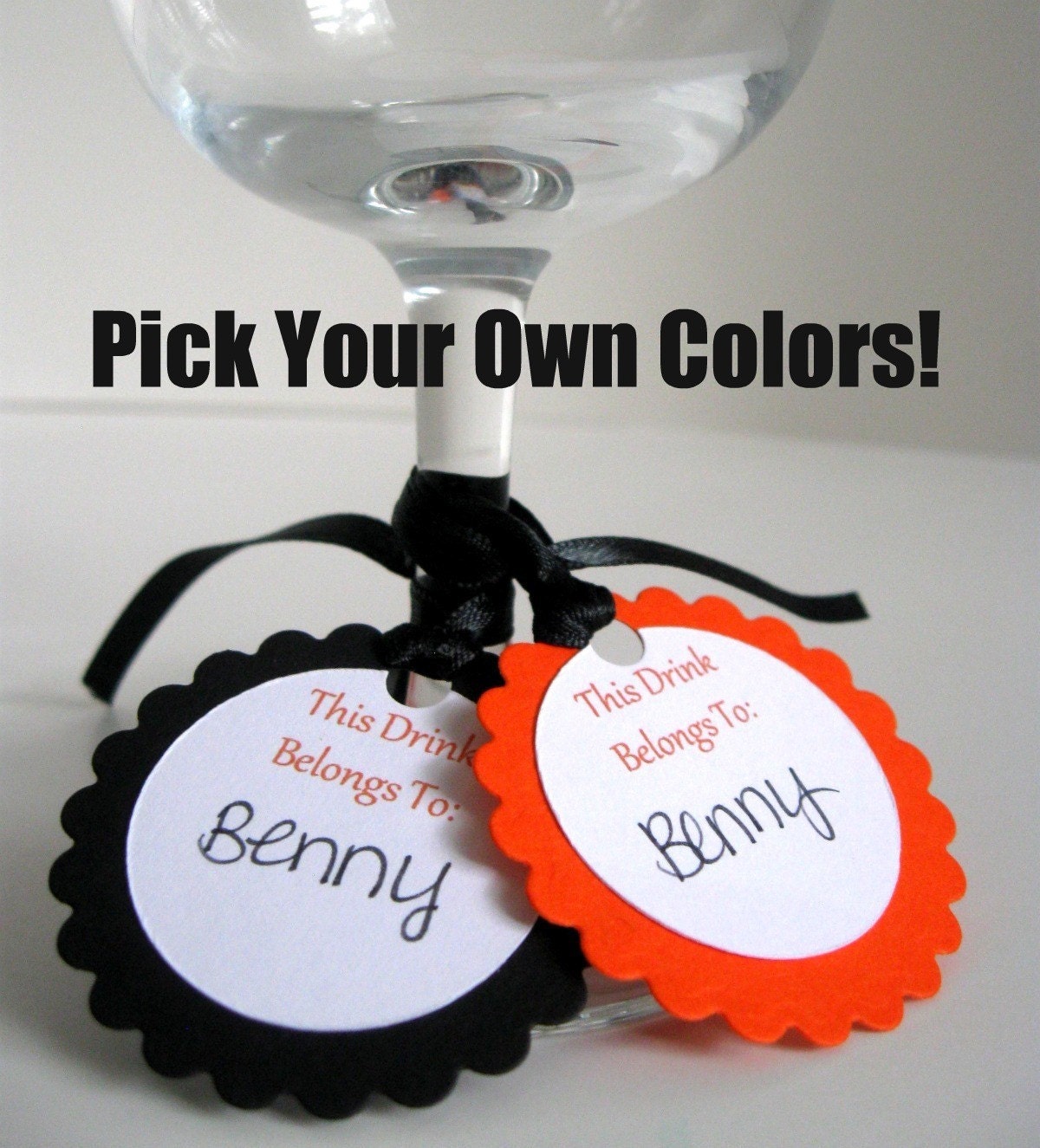 Wine Charms, Drink Glass Tags - Your Choice of Team Colors - Set of 14, Additional Quantities Available