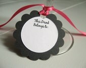 Wine Charms, Drink Glass Tags, Place Cards - Grey & Pink, Set of 15 -  Additional Quantities Available