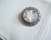 Vintage sterling brooch pendant mother of pearl Jersulem handmade Free shipping to USA