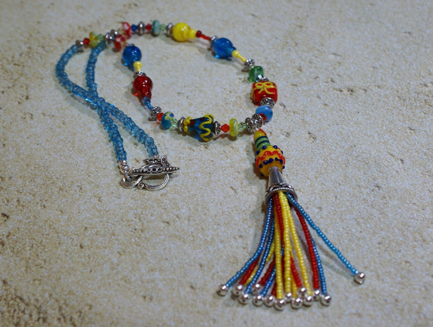 Have A Party Lampwork Necklace - Artisan Lampwork Necklace