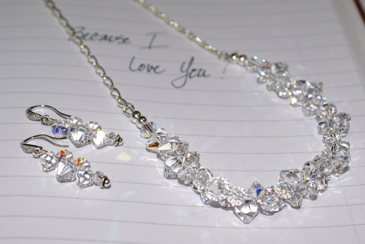 Icing on Your Wedding Day - Sparkling Swarovski Crystal Bridal Necklace - Wedding Ice Necklace