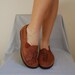 90s BASS chestnut supple cut out leather flats10