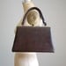 1950s COFFEE BROWN retro large kiss lock handbag