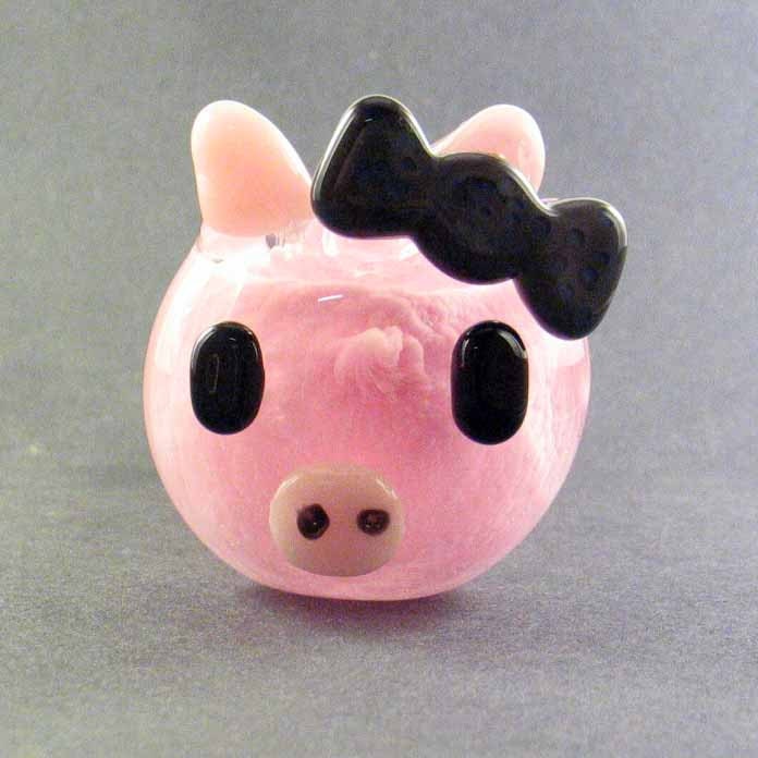 Glass Pipe - Pink Piggy -Hedcraft Glassworks- Custom Made to Order