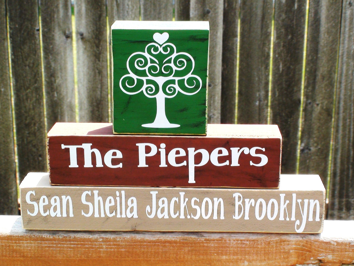 Wooden Family Name Blocks, Personalized