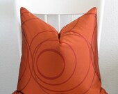 Decorative pillow cover - Throw pillow - 20x20 -Tangerine tango - Red - Geometric - Circles