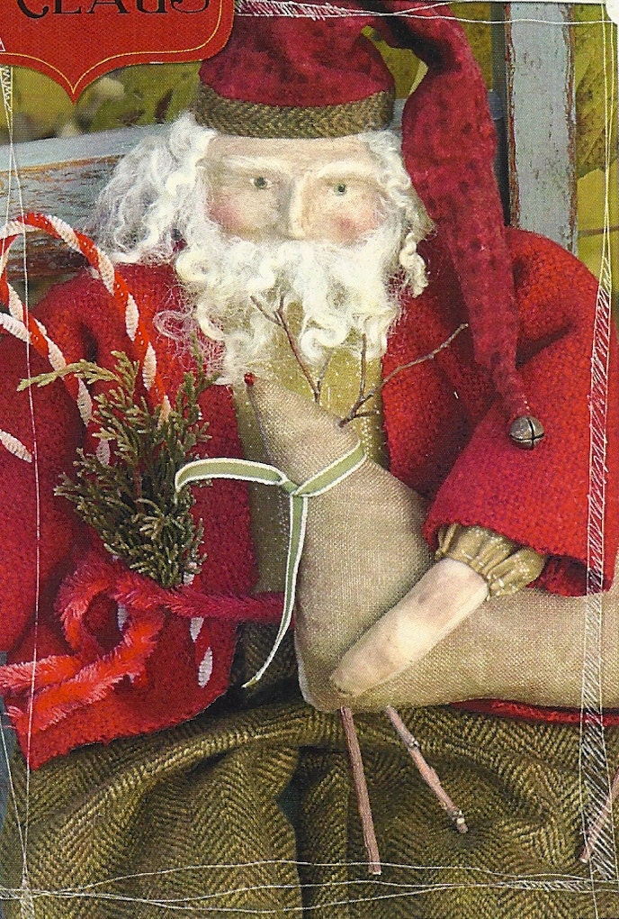 primitive folk art pattern dear santa claus by primitive folk art pattern dear santa claus by