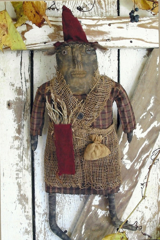 Primitive Folk Art Halloween Doll Pattern: MRS. TOOMBS