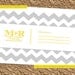 Chevron and Monogram Engagement Party Invitation Postcard (Digital Design Or Printed)