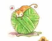 Custom pet portrait - original watercolor illustration - cute pet illustration - pet art made to order - 4" x 4"
