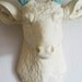 Cream & Robins Egg Blue Deer Head Wall Mount