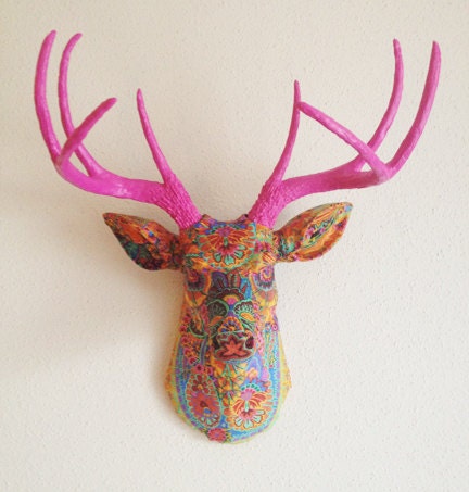 Paisley Deer Head wall mount
