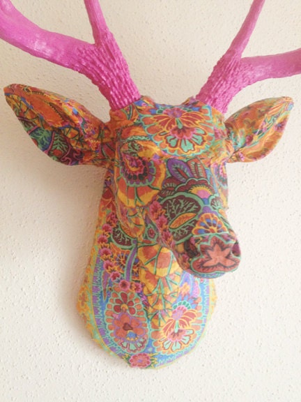 Paisley Deer Head wall mount