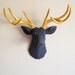Charcoal and Gold Deer Head Wall Mount