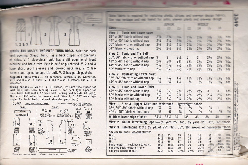 Chic Vintage 60s Slim Mod Sheath Dress Pattern With Rolled Collar Option Bust 34 Size 14 Simplicity 3349