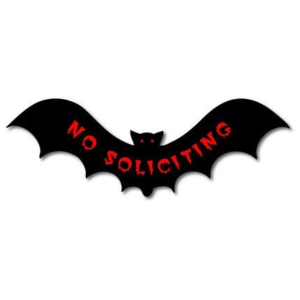 No Soliciting Vampire Bat Vinyl Sticker