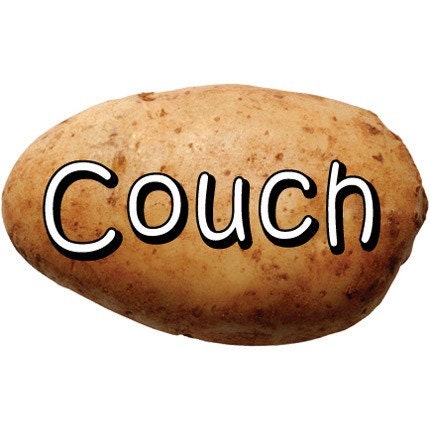 Couch Potato Vinyl Bumper Sticker
