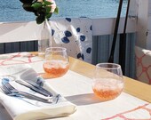 SALE Forget me Knot Table Runner Peachy Pink 1.8m 71inch hand screen printed hemp organic cotton
