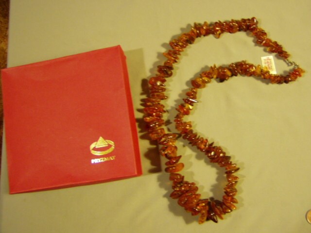 Vintage 1980s Large Natural Butterscotch Amber Nugget Necklace Baltic Poland 3014