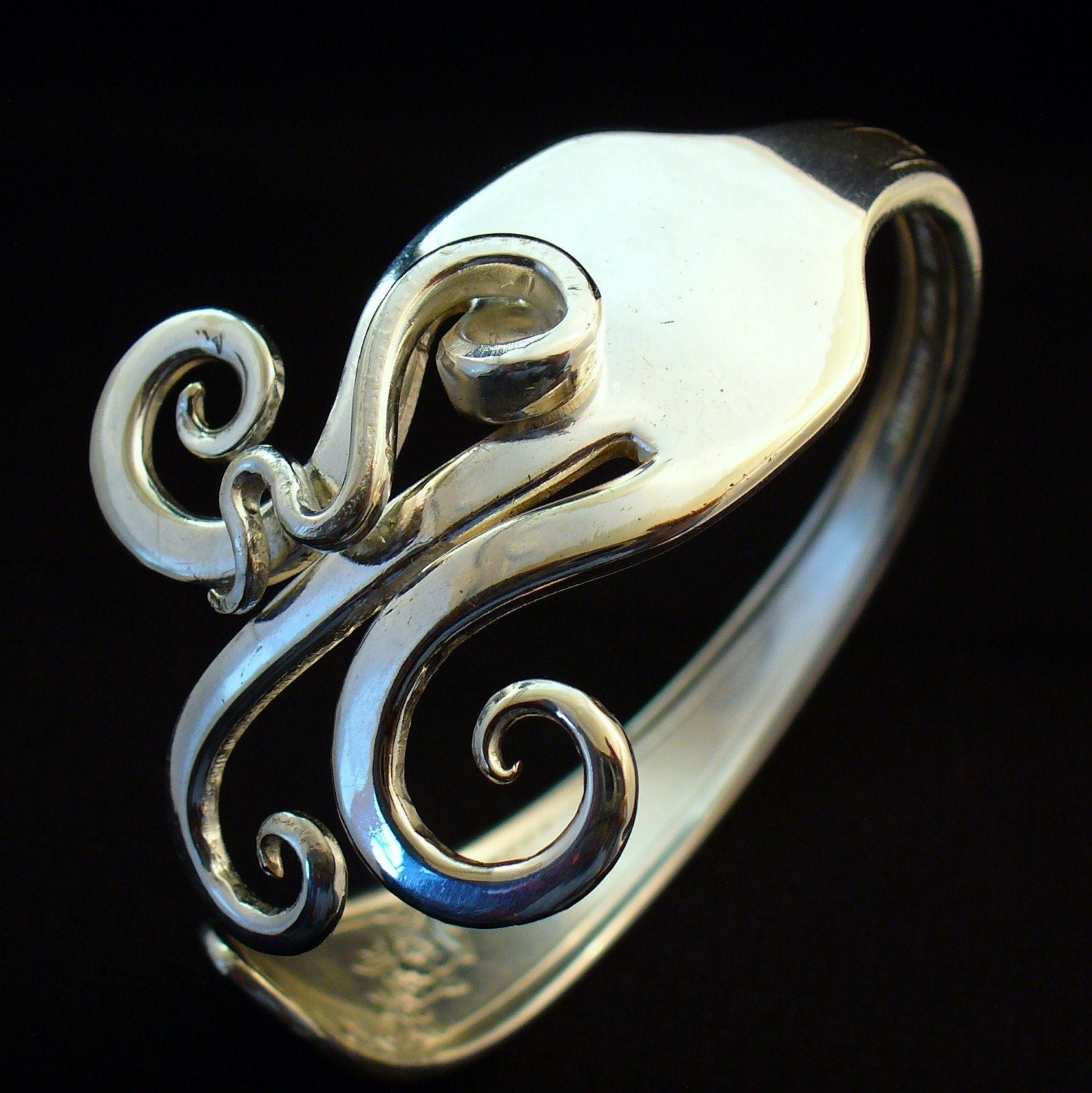 Fork Cuff  Bracelet Made from an Antique Silver Fork FREE SHIPPING