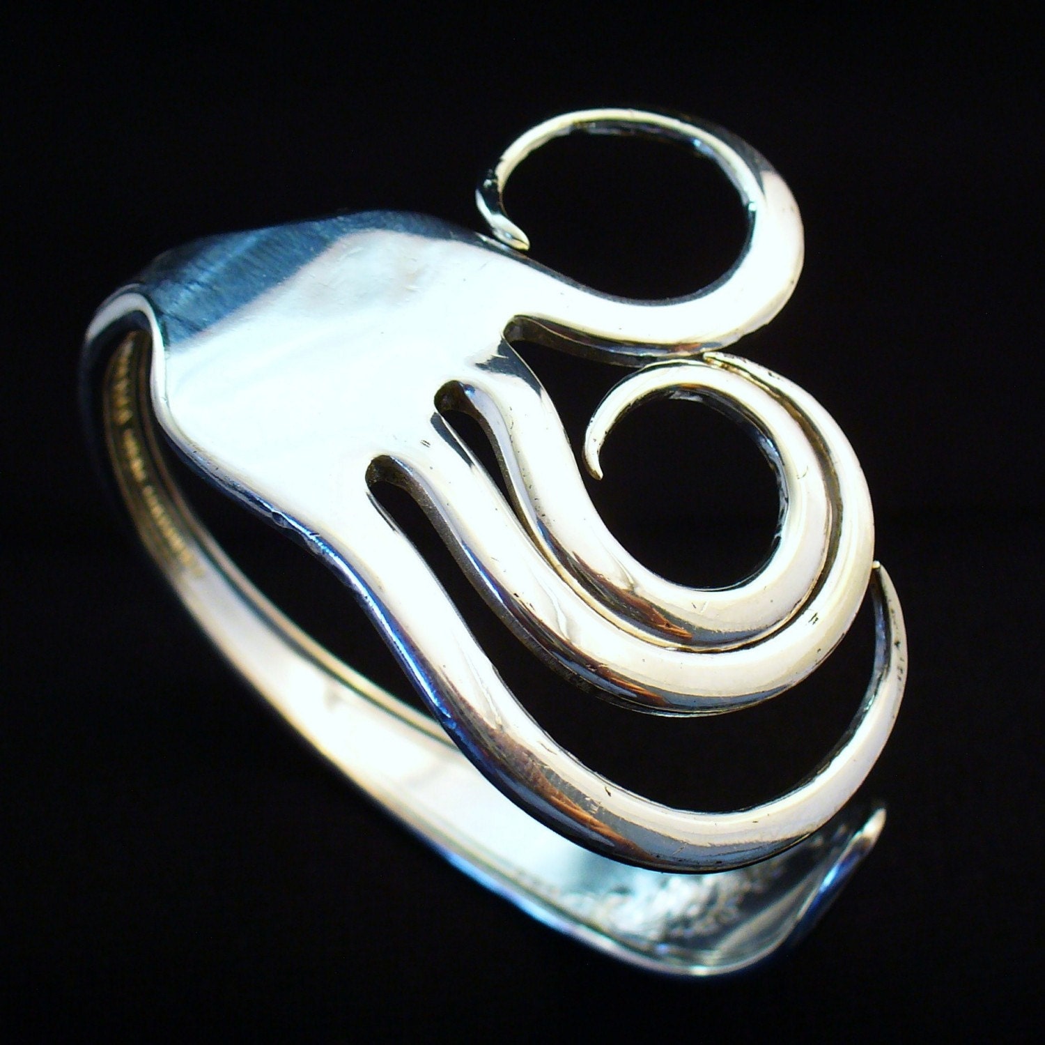 Fork Cuff  Bracelet Made from an Antique Silver Fork FREE SHIPPING