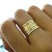 Hammered 7 Band Gold Stacking Ring Set