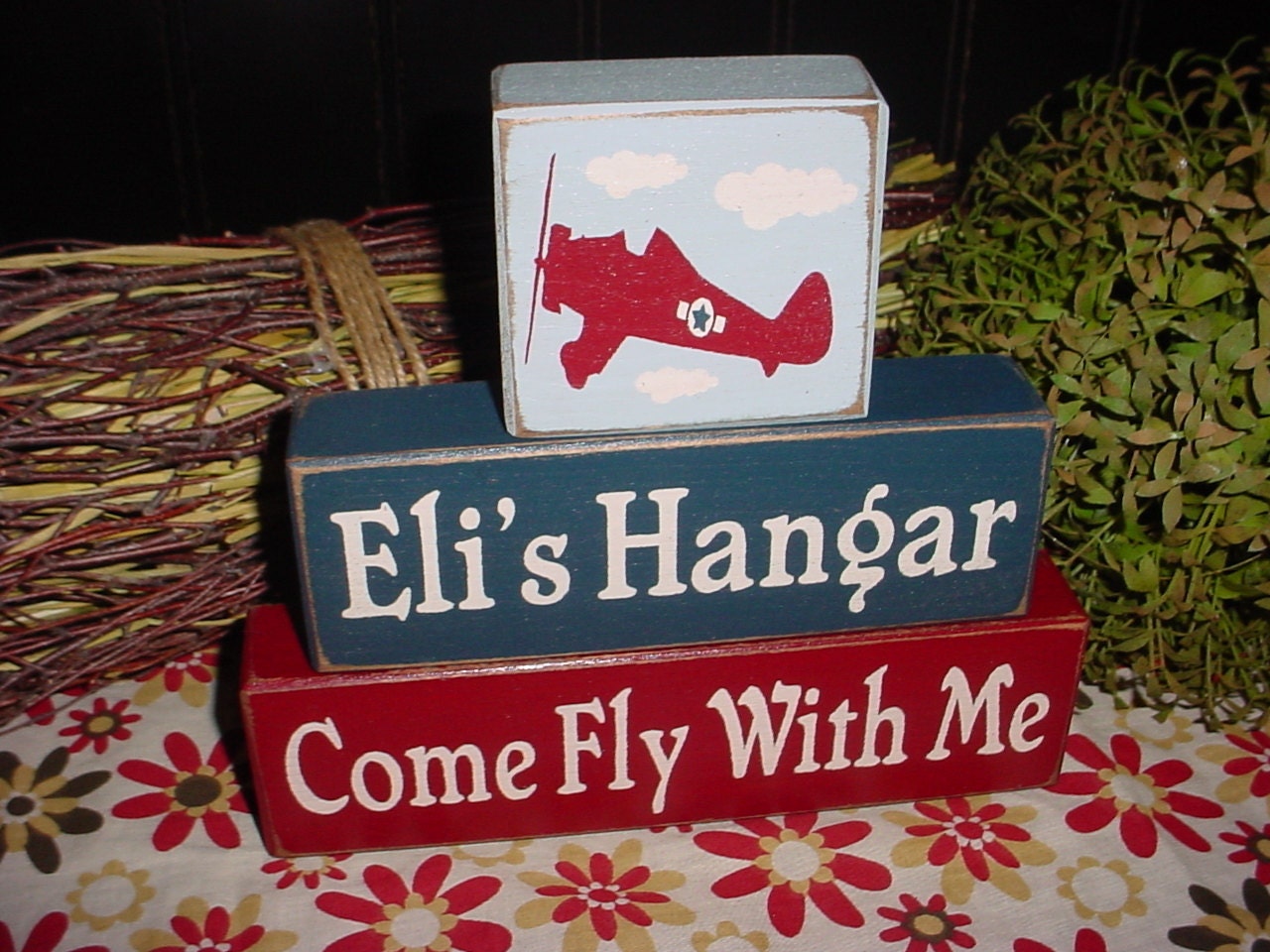 PERSONALIZED Come Fly With Me AIRPLANE Oh The Places You'll Go BASEBALL All Star Football Sooners Fish Wood Sign Blocks Primitive Country