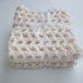 Set of 2 Crochet Cotton Wash Cloths in Soft Ecru - 8 x 8 inches