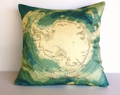 Decorative pillow throw pillow map cushion, ANTARCTICA  pillow, cushion, 16 inch cushion cover, 40cm pillow