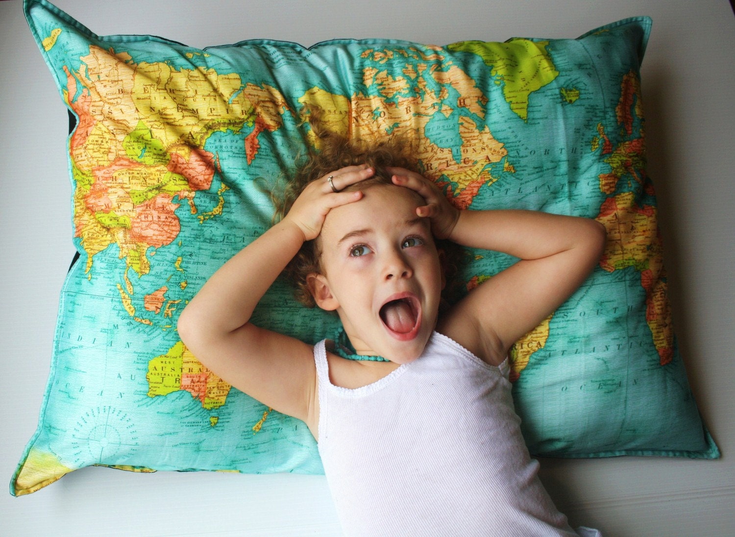 WORLD MAP CUSHION, map floor cushion, world map cushion, pillow, giant cushion, bean bag cover,