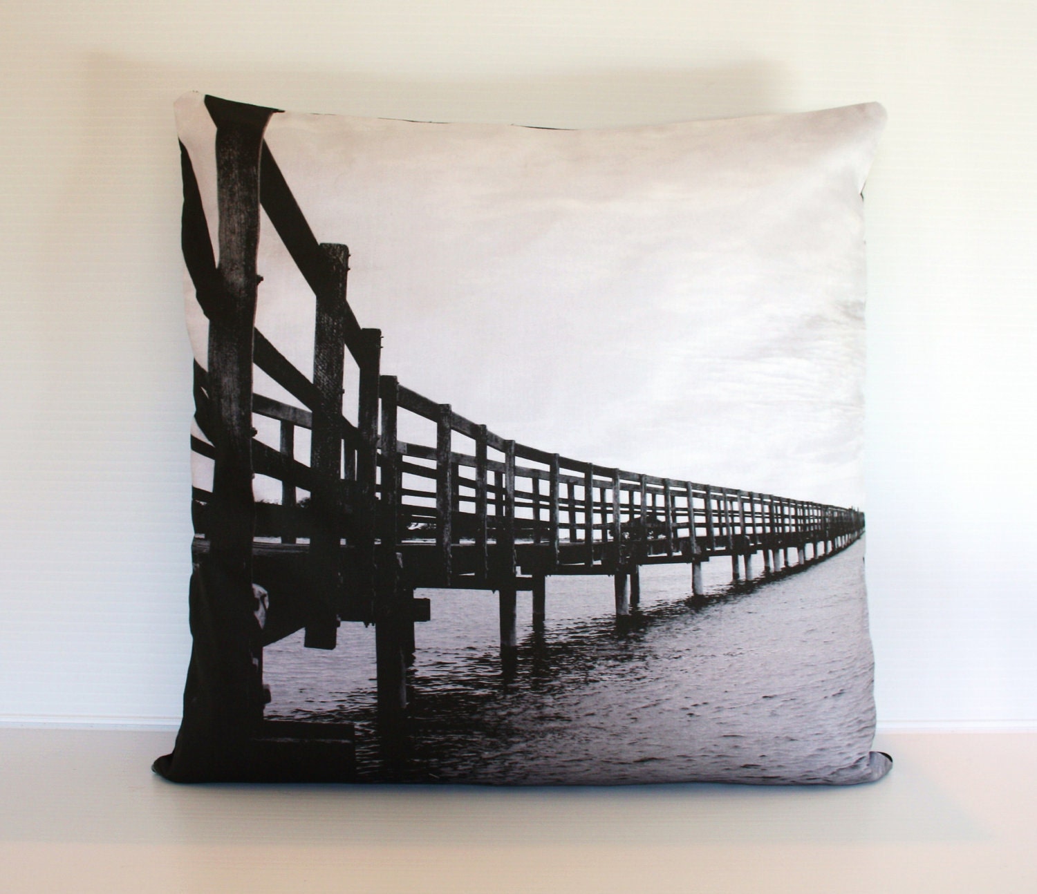 throw cushion, BOARD WALK, photography, decorative pillow organic cotton cushion cover, pillow, 16", 41cms