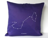 SCORPIO zodiac cushion, astrology decorative pillow eco friendly organic cotton cushion cover, pillow, 16", 41cms