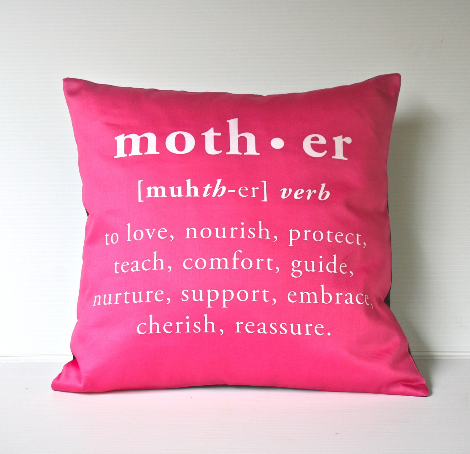 Pillow cover MOTHERS DAY pink decorative pillow eco friendly organic cotton cushion cover, pillow, 16", 41cms