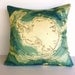 Decorative pillow throw pillow map cushion, ANTARCTICA pillow, cushion, 16 inch cushion cover, 40cm pillow