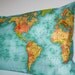 WORLD MAP - giant organic cotton cushion- the whole wide world cushion cover, pillow 86cm/34inches x 61cm/ 24 inches .