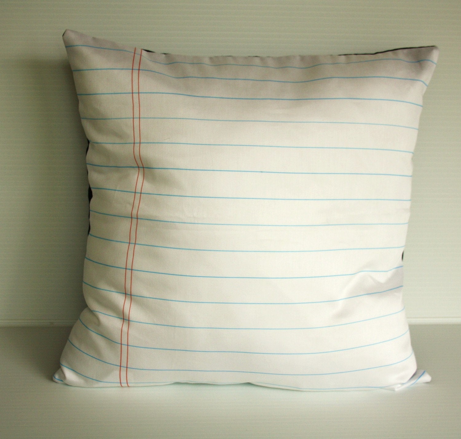 16x16 pillow cover, 16 inch throw pillow, cushion cover back to school notebook paper organic cotton fabric  pillow, 16 inch, 41cm