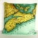 pillow cover, map decorative cushion NOVA SCOTIA map cushion, organic cotton, pillow cover 16x16