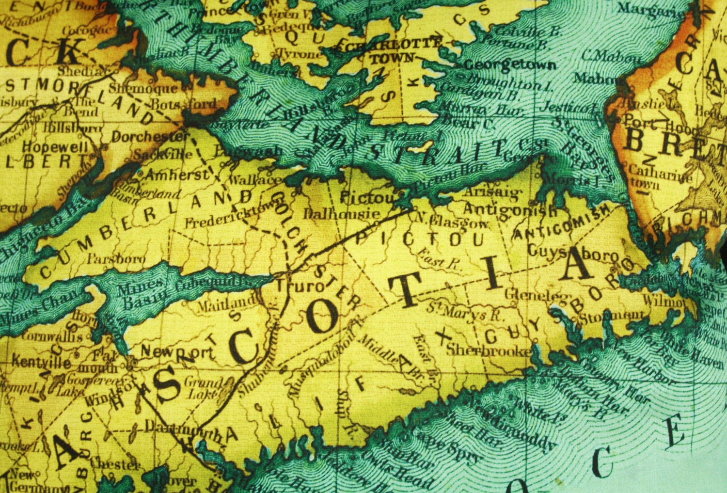 pillow cover, map decorative cushion NOVA SCOTIA map cushion, organic cotton, pillow cover 16x16