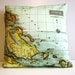 Throw pillow map cushion, THE BAHAMAS organic cotton cushion cover, 16x16 inch cushion 40cm pillow