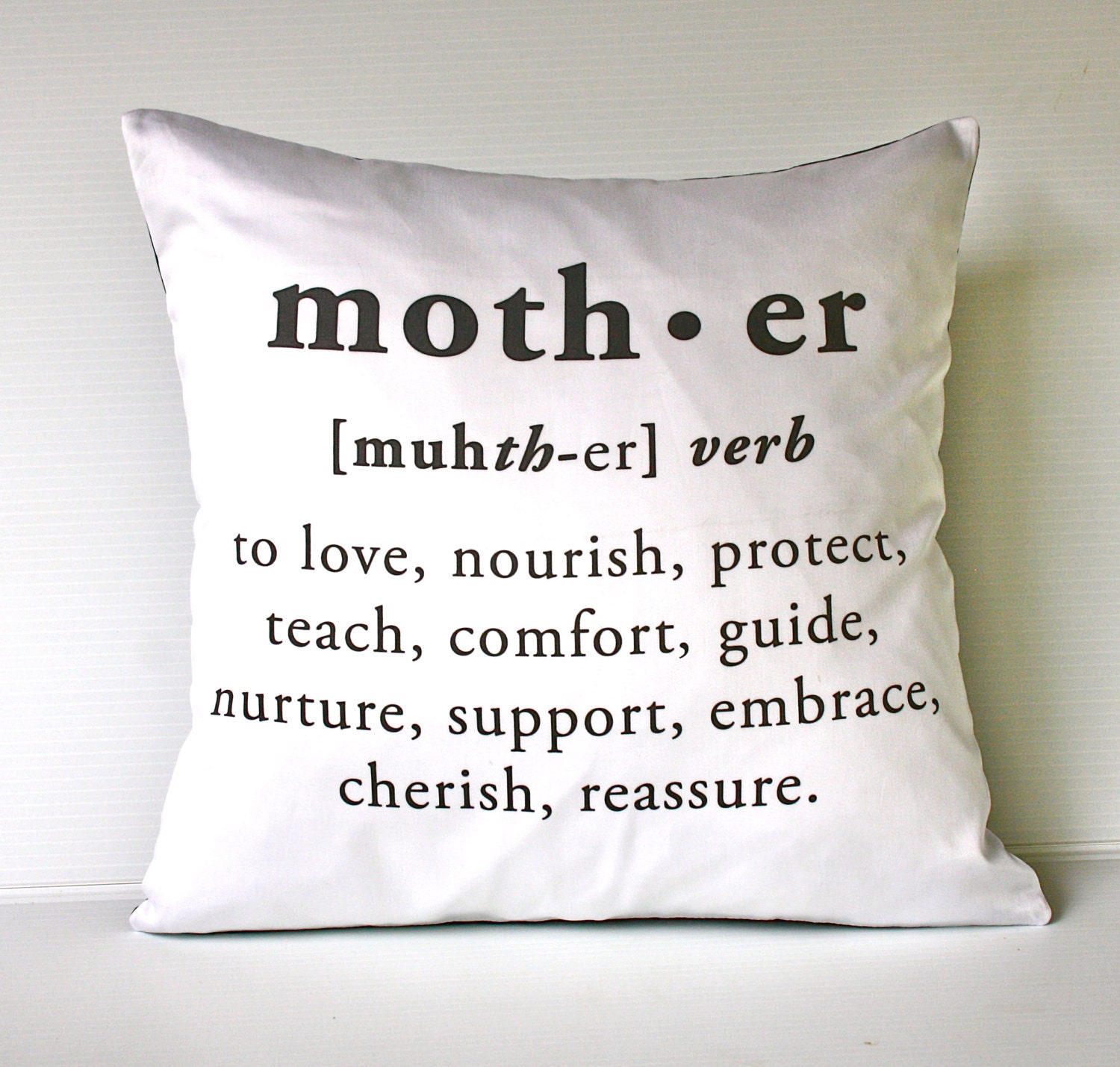 MOTHERS DAY GIFT decorative pillow  eco friendly organic cotton cushion cover, pillow, 16", 41cms