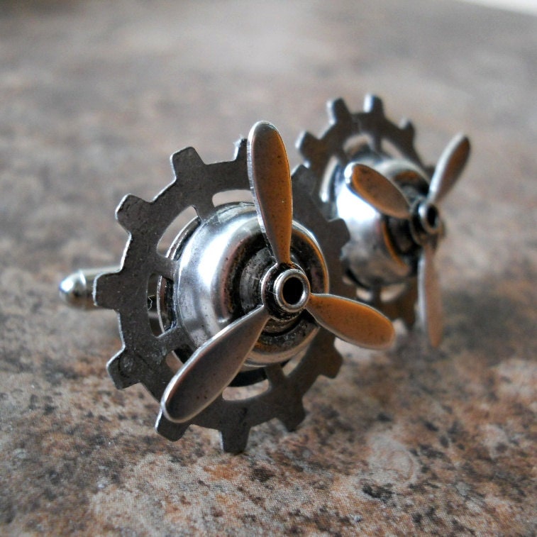 Steampunk Aviator Cuff Links