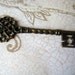Huge Antiqued Brass Skeleton Key