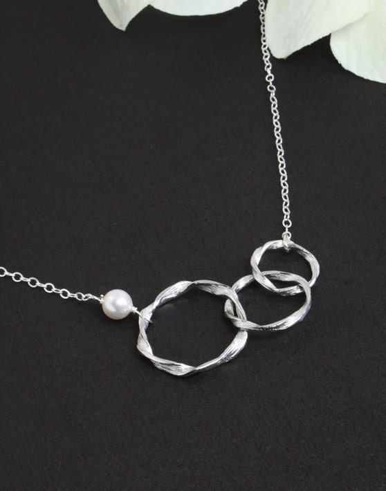 Silver Jewelry - "Trio Hoop", with Sterling Silver Chain