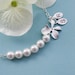 Personalized Jewelry. Orchid flower and pearl bracelet. Bridal Jewelry.Bridesmaids Jewelry, custom initials, STERLING SILVER, Bridal