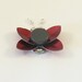 sale 25% off - pop tab fridge magnet - red butterfly, wire wrapped