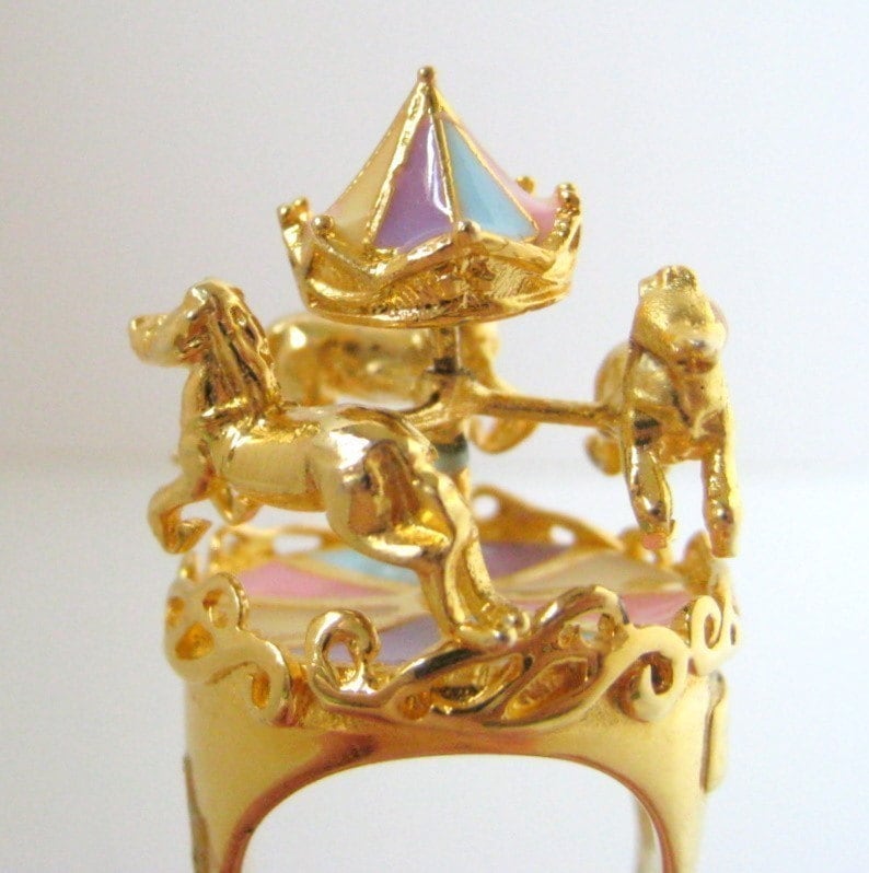 Items similar to Fancy Carousel Ring (24K GoldPlated) on Etsy