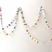 Art Paper Garland - Whimsical Colorful Recycled Repurposed - 5 y. (4.58m) with purple sequins