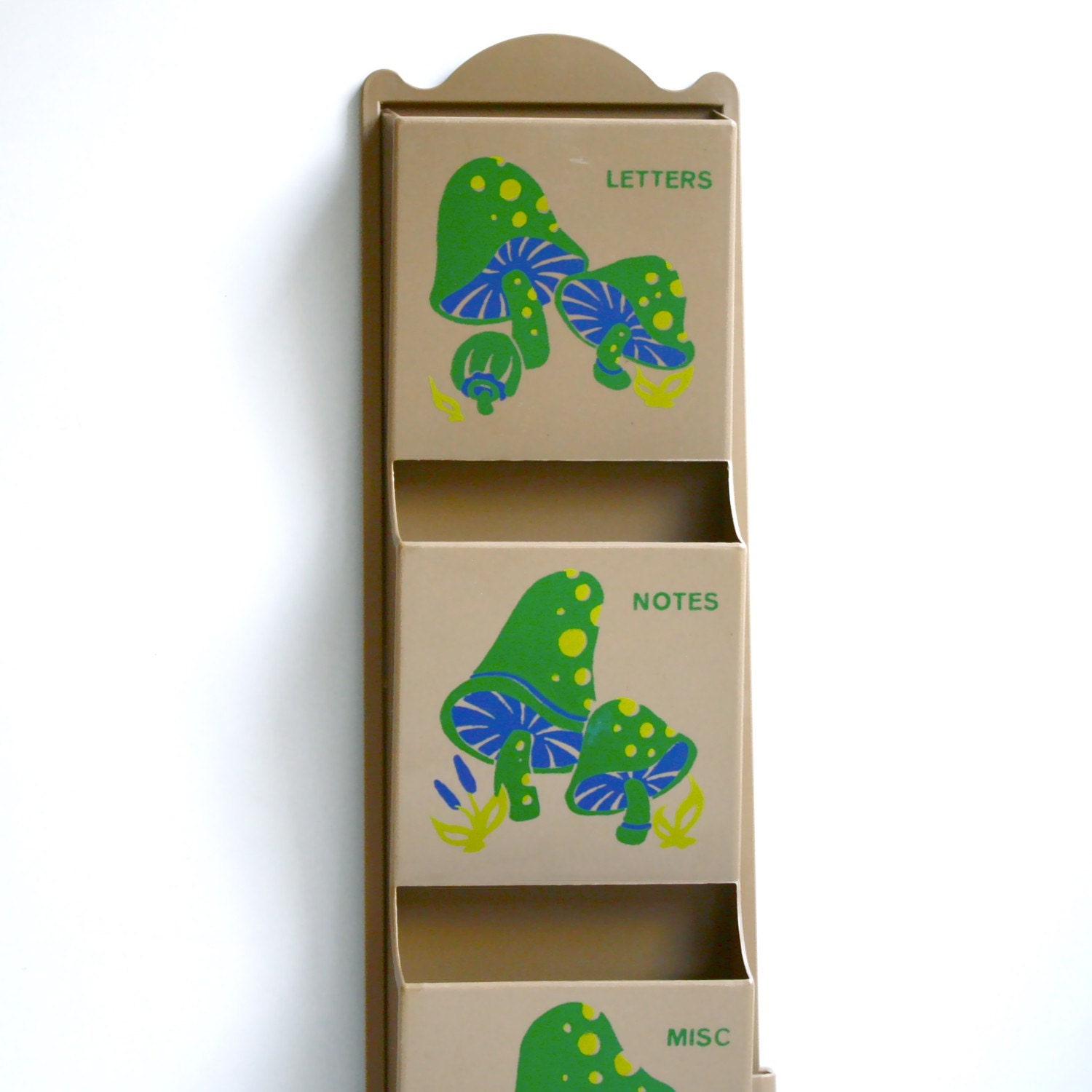 Vintage Plastic Mail Organizer Mushroom by KitchenTableVintage