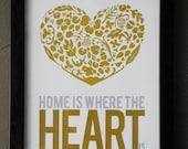 Home Is Where the Heart Is Gold & Silver Print